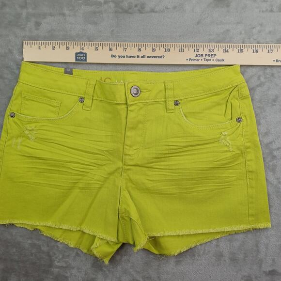 Lauren Conrad Cutoff Denim Jean Shorts Women Sz 10 Lime 3" Mid Rise Distressed - Picture 8 of 11